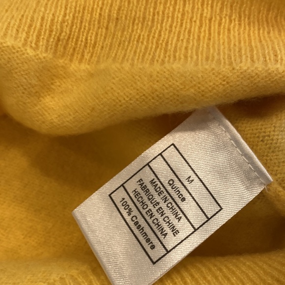 Quince Cashmere Mongolian Banana Tropical Yellow Crew Neck FITS LIKE AN XS/S - Picture 6 of 6